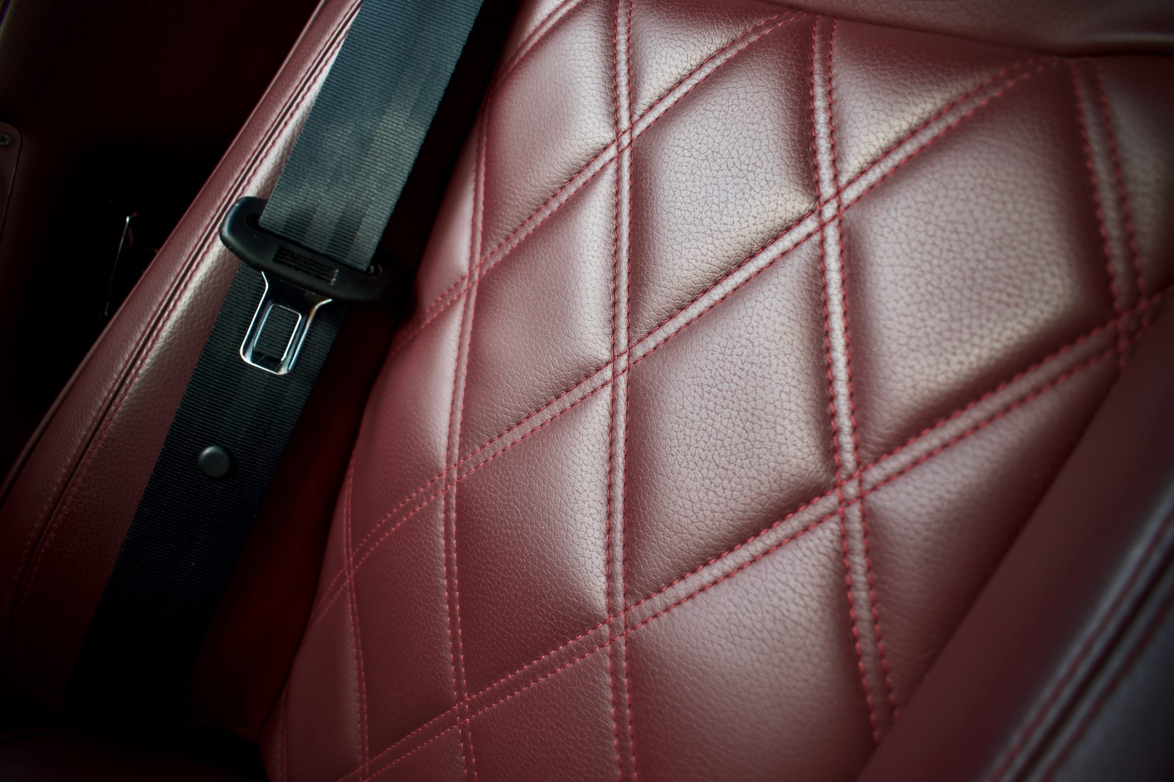 Plus Four burgundy leather interior