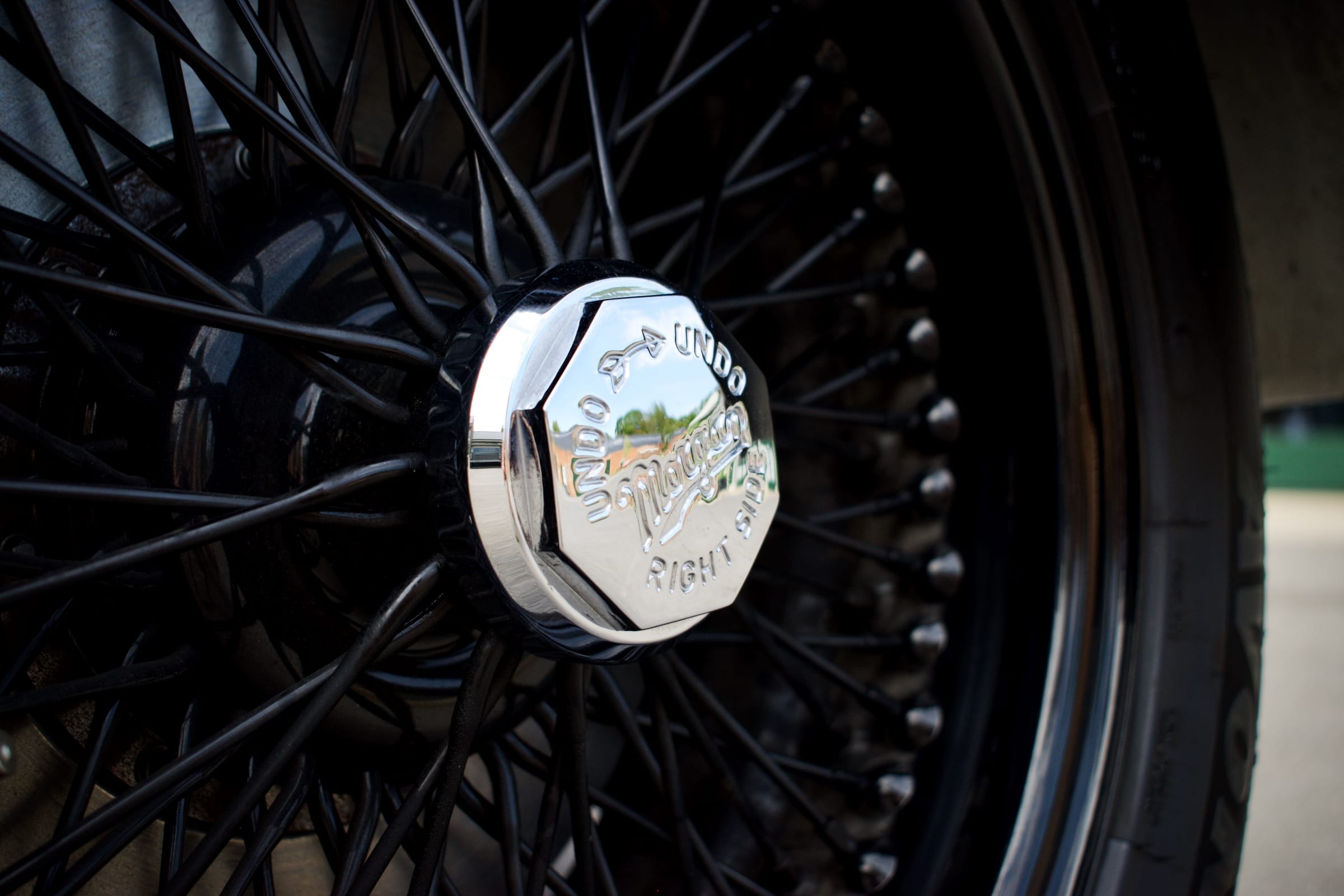 Wire wheels from a Morgan