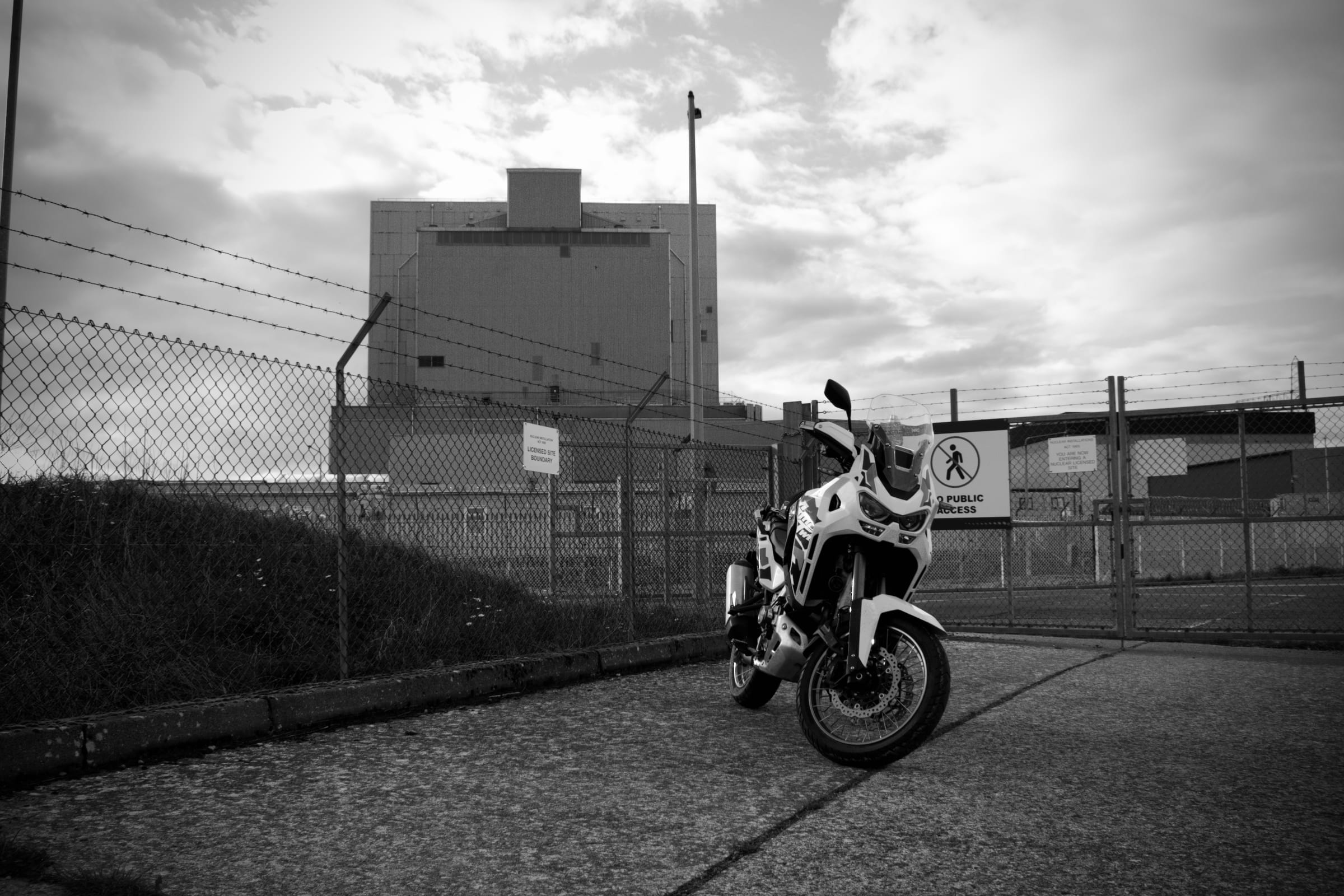 Honda Africa Twin in front of Power Station