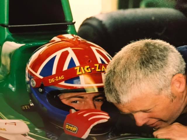 Racing driver scheming how to drive fast